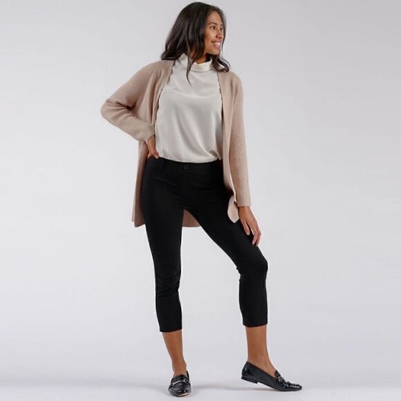 BETABRAND Crop Classic Dress Pant Yoga Pants Capri Black Women’s Small Petite - Picture 2 of 8